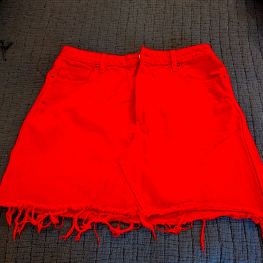 Abercrombie and Fitch red denim skirt